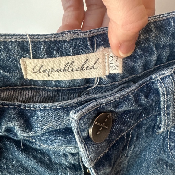One of a kind DENIM JEANS - Unpublished Brand, Size 27 - Picture 3 of 3